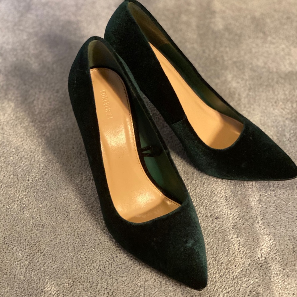 Green Velvet Heels